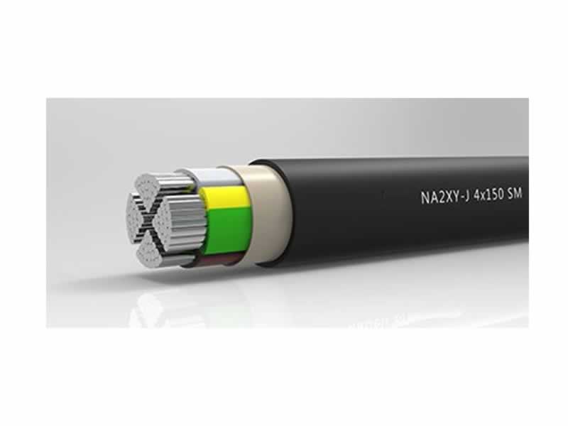 NA2XY,câbles électriques souterrains de veste de PVC d'isolement par XLPE d'aluminium à quatre noyaux 0.6/1kv