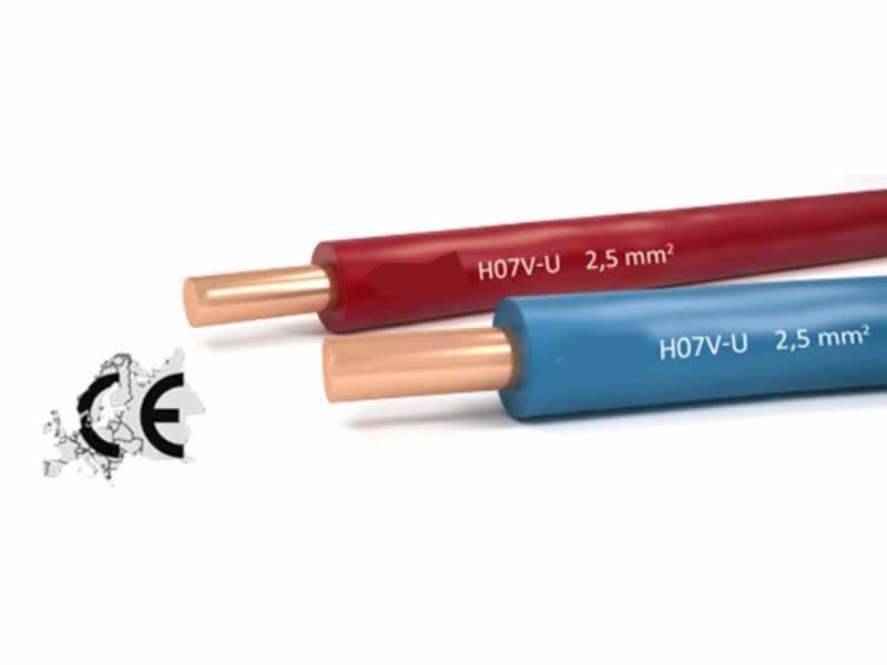 H07V-U,H07V-R,H07V-K,Fil isolé par PVC de conducteur de cuivre de 450/750V