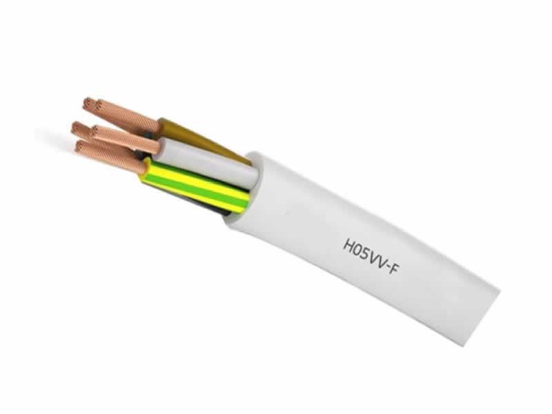 H05VV-F,H05VVH2-F,300/500V cuivre rond/plat isolé PVC câble gainé de PVC
